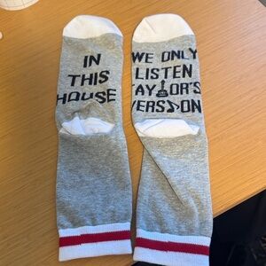 Gray and White Socks Taylor swift